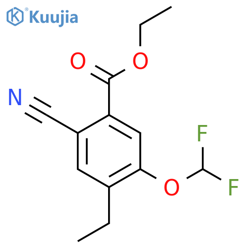 Ethyl 2-cyano-5-difluoromethoxy-4-ethylbenzoate structure