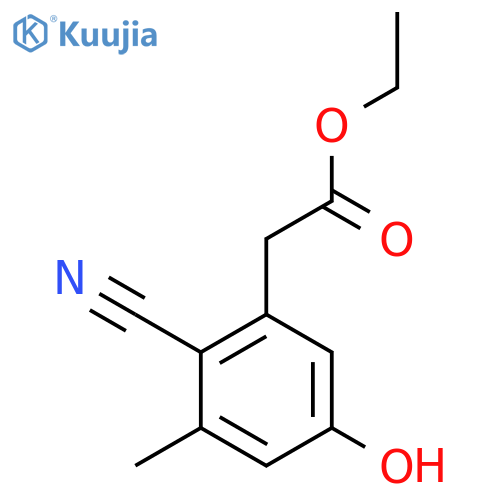 Ethyl 2-cyano-5-hydroxy-3-methylphenylacetate structure