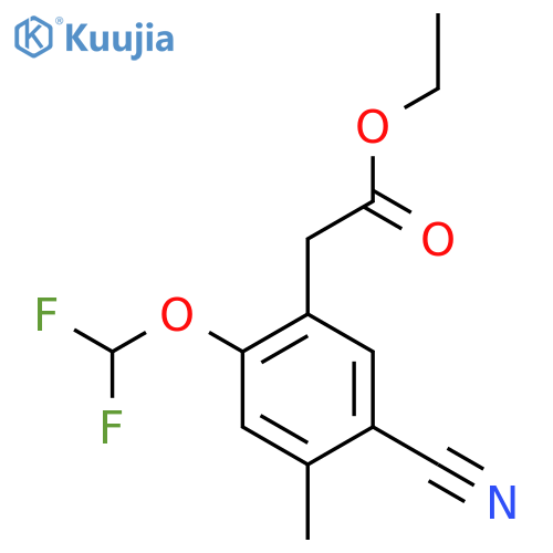 Ethyl 5-cyano-2-difluoromethoxy-4-methylphenylacetate structure