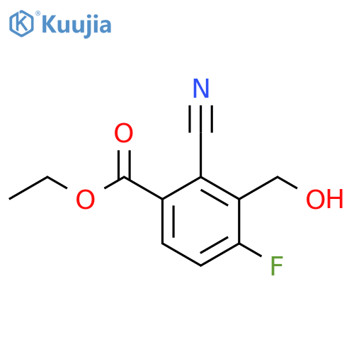 Ethyl 2-cyano-4-fluoro-3-(hydroxymethyl)benzoate structure