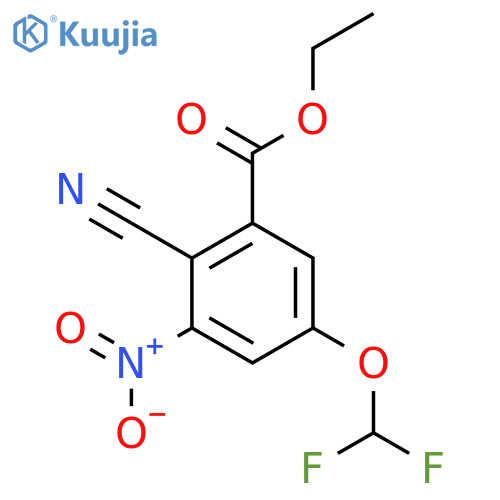 Ethyl 2-cyano-5-difluoromethoxy-3-nitrobenzoate structure
