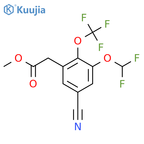 Methyl 5-cyano-3-difluoromethoxy-2-(trifluoromethoxy)phenylacetate structure