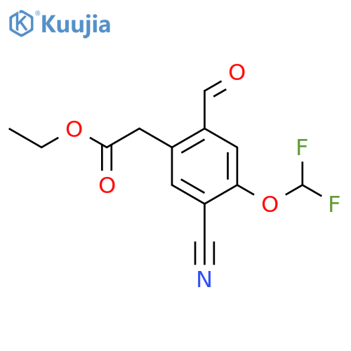 Ethyl 5-cyano-4-difluoromethoxy-2-formylphenylacetate structure
