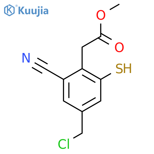 Methyl 4-chloromethyl-2-cyano-6-mercaptophenylacetate structure