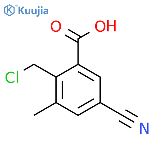 2-Chloromethyl-5-cyano-3-methylbenzoic acid structure