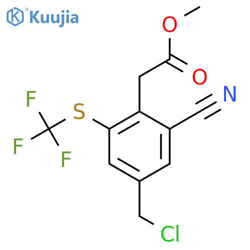 Methyl 4-chloromethyl-2-cyano-6-(trifluoromethylthio)phenylacetate structure