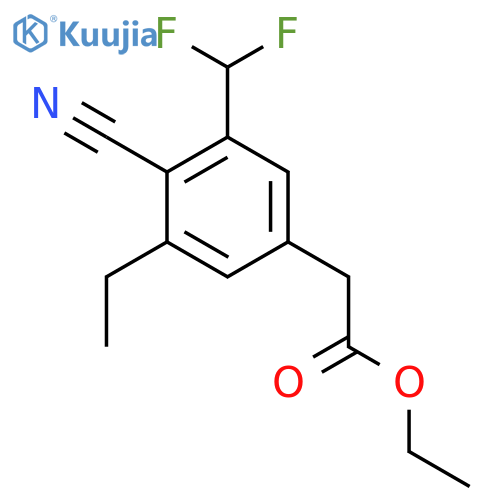 Ethyl 4-cyano-3-difluoromethyl-5-ethylphenylacetate structure