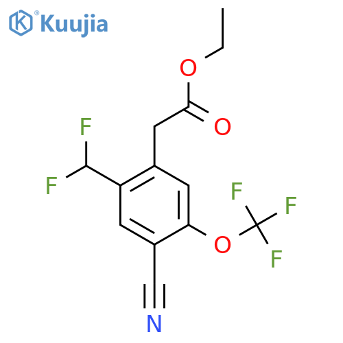 Ethyl 4-cyano-2-difluoromethyl-5-(trifluoromethoxy)phenylacetate structure