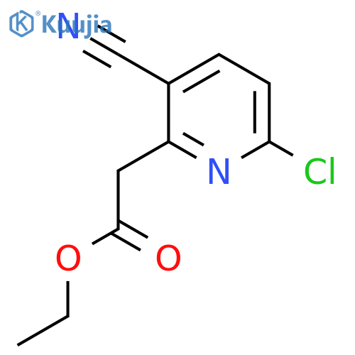 Ethyl 6-chloro-3-cyanopyridine-2-acetate structure