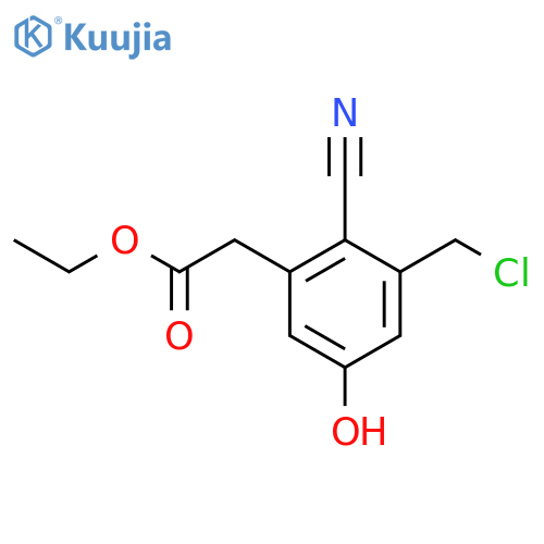 Ethyl 3-chloromethyl-2-cyano-5-hydroxyphenylacetate structure