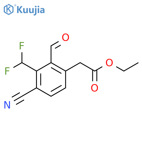 Ethyl 4-cyano-3-difluoromethyl-2-formylphenylacetate structure