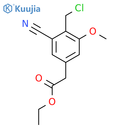 Ethyl 4-chloromethyl-3-cyano-5-methoxyphenylacetate structure