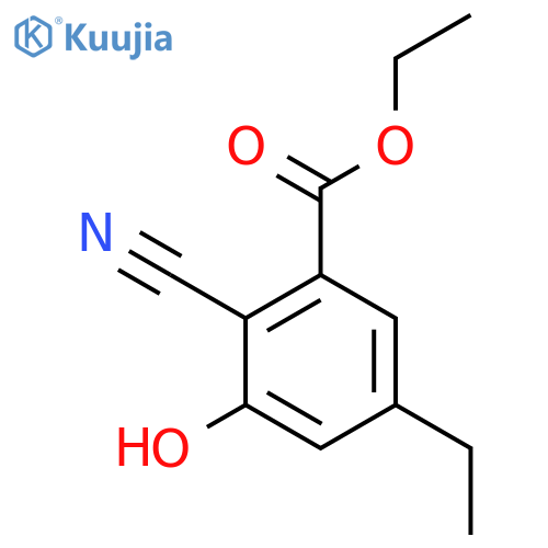 Ethyl 2-cyano-5-ethyl-3-hydroxybenzoate structure