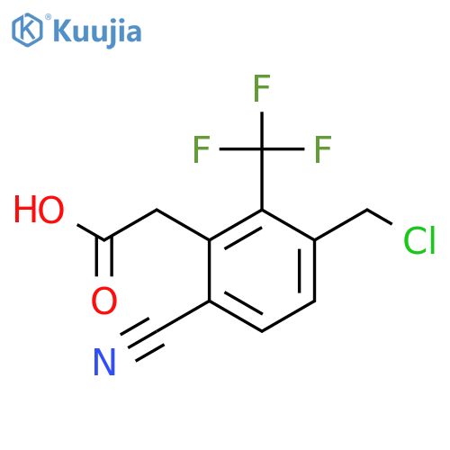 3-Chloromethyl-6-cyano-2-(trifluoromethyl)phenylacetic acid structure
