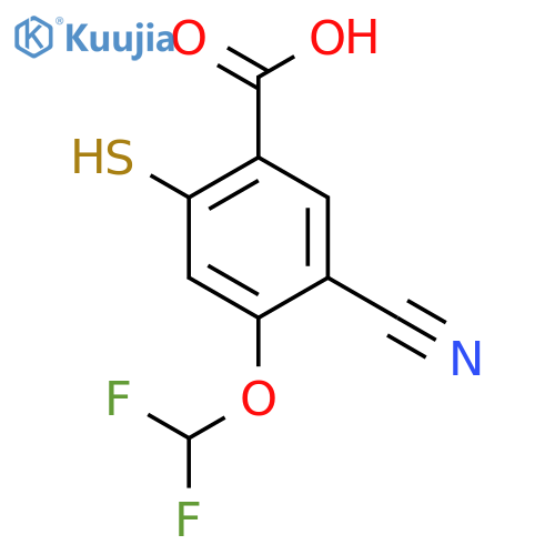 5-Cyano-4-difluoromethoxy-2-mercaptobenzoic acid structure
