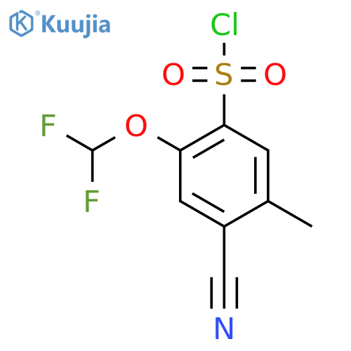 4-Cyano-2-difluoromethoxy-5-methylbenzenesulfonyl chloride structure