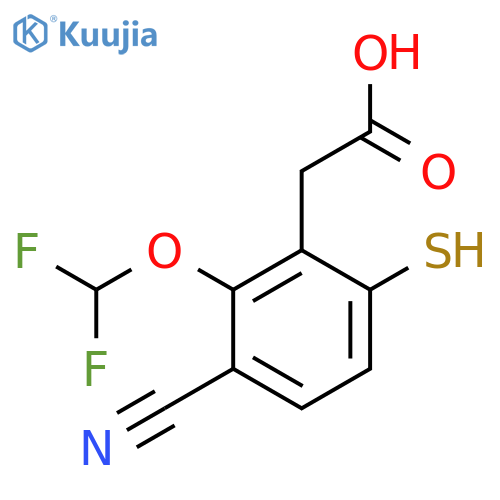 3-Cyano-2-difluoromethoxy-6-mercaptophenylacetic acid structure