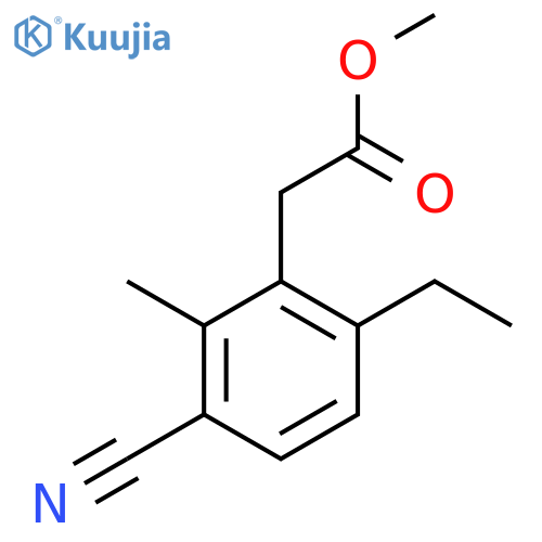 Methyl 3-cyano-6-ethyl-2-methylphenylacetate structure