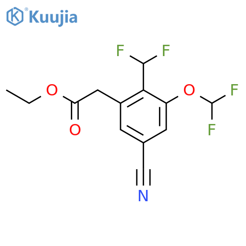 Ethyl 5-cyano-3-difluoromethoxy-2-(difluoromethyl)phenylacetate structure