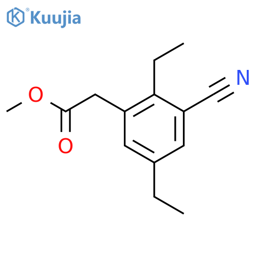 Methyl 3-cyano-2,5-diethylphenylacetate structure