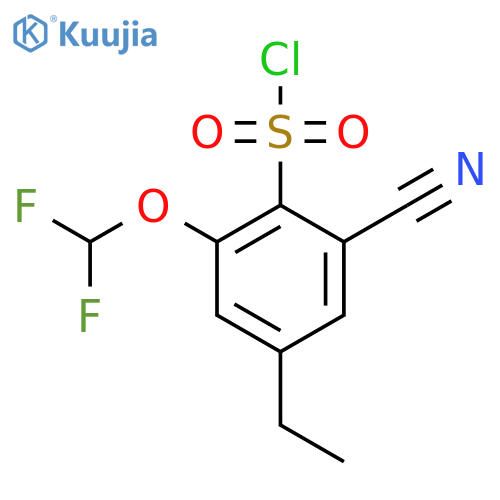 2-Cyano-6-difluoromethoxy-4-ethylbenzenesulfonyl chloride structure