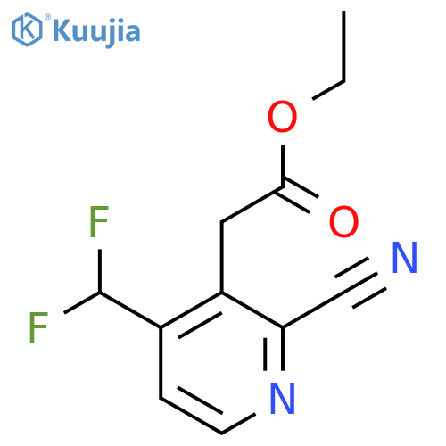Ethyl 2-cyano-4-(difluoromethyl)pyridine-3-acetate structure