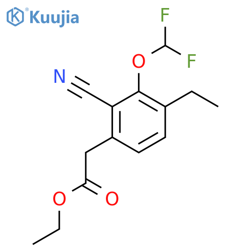Ethyl 2-cyano-3-difluoromethoxy-4-ethylphenylacetate structure