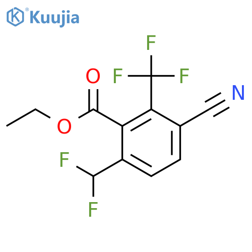 Ethyl 3-cyano-6-difluoromethyl-2-(trifluoromethyl)benzoate structure