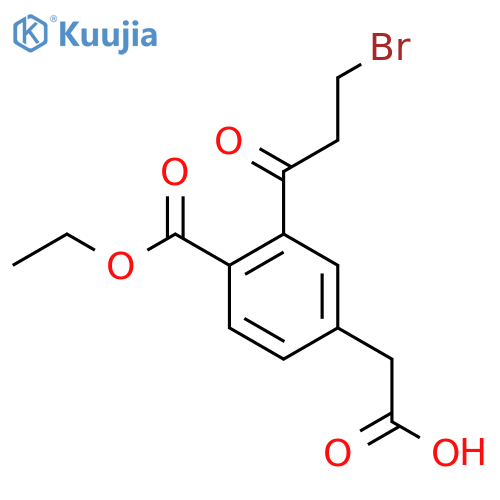 Ethyl 2-(3-bromopropanoyl)-4-(carboxymethyl)benzoate structure