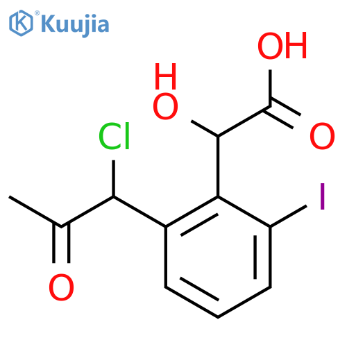2-(1-Chloro-2-oxopropyl)-6-iodomandelic acid structure