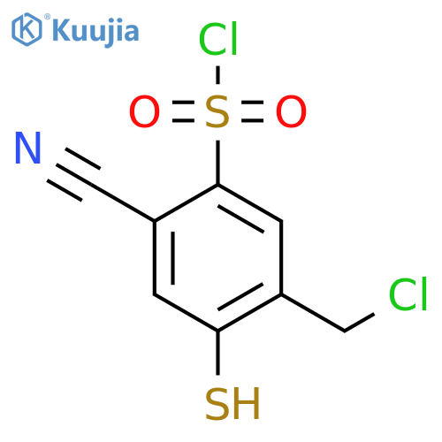 5-Chloromethyl-2-cyano-4-mercaptobenzenesulfonyl chloride structure