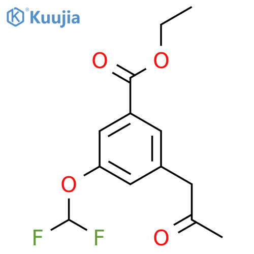 Ethyl 3-(difluoromethoxy)-5-(2-oxopropyl)benzoate structure
