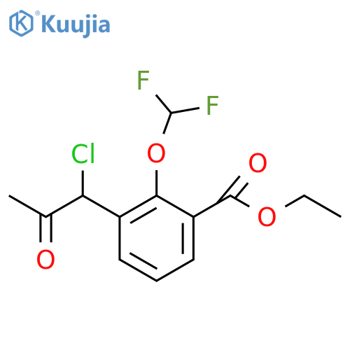 Ethyl 3-(1-chloro-2-oxopropyl)-2-(difluoromethoxy)benzoate structure