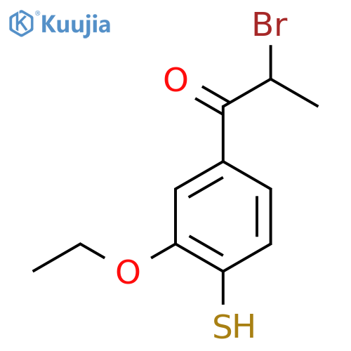 2-Bromo-1-(3-ethoxy-4-mercaptophenyl)propan-1-one structure