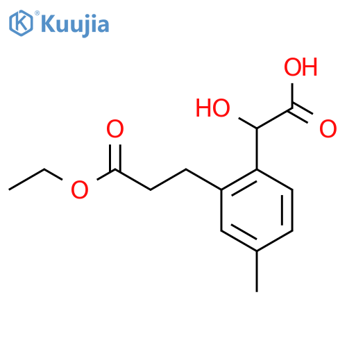 2-(3-Ethoxy-3-oxopropyl)-4-methylmandelic acid structure
