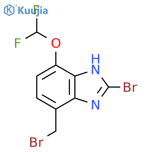 2-Bromo-4-bromomethyl-7-difluoromethoxy-1H-benzimidazole structure