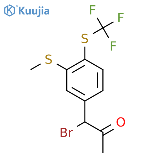 1-Bromo-1-(3-(methylthio)-4-(trifluoromethylthio)phenyl)propan-2-one structure