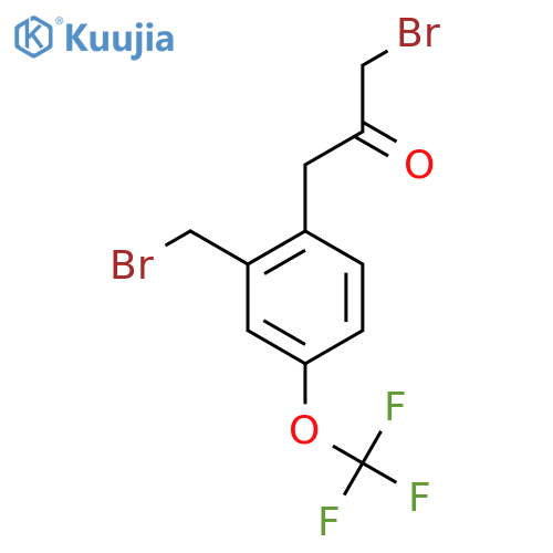 1-Bromo-3-(2-(bromomethyl)-4-(trifluoromethoxy)phenyl)propan-2-one structure