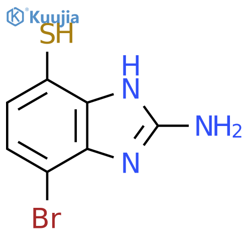 2-Amino-4-bromo-7-mercapto-1H-benzimidazole structure