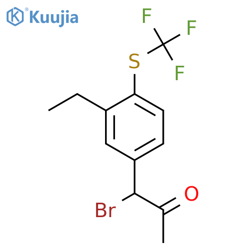 1-Bromo-1-(3-ethyl-4-(trifluoromethylthio)phenyl)propan-2-one structure