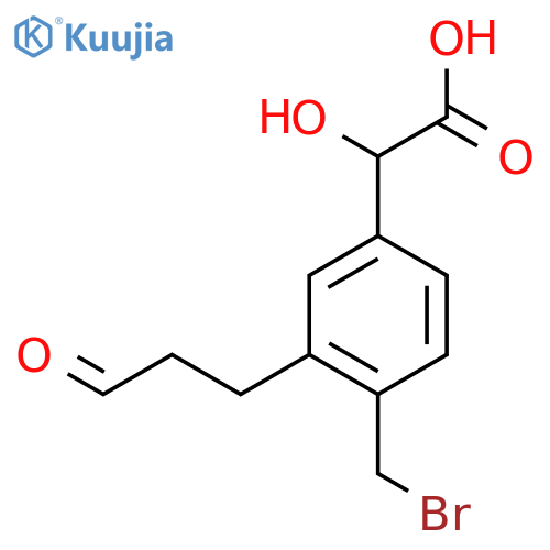 4-(Bromomethyl)-3-(3-oxopropyl)mandelic acid structure