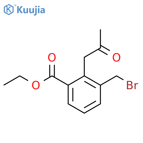 Ethyl 3-(bromomethyl)-2-(2-oxopropyl)benzoate structure