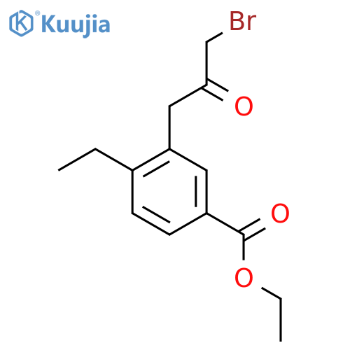Ethyl 3-(3-bromo-2-oxopropyl)-4-ethylbenzoate structure