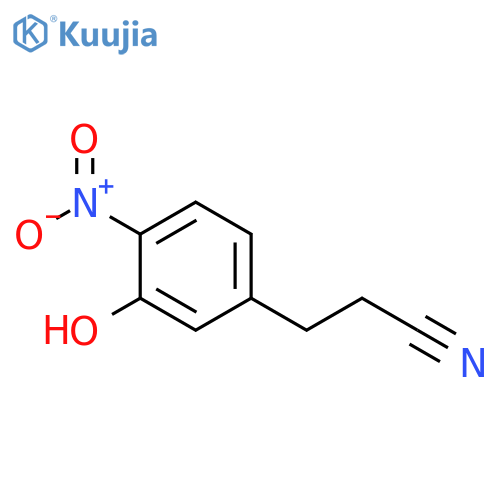 Benzenepropanenitrile, 3-hydroxy-4-nitro- structure