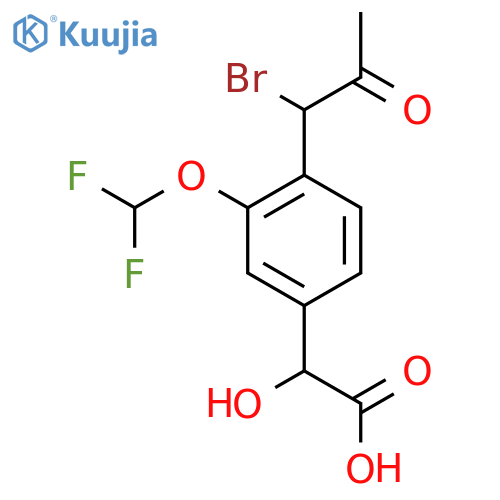 4-(1-Bromo-2-oxopropyl)-3-(difluoromethoxy)mandelic acid structure