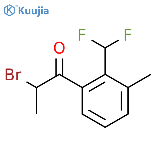 2-Bromo-1-(2-(difluoromethyl)-3-methylphenyl)propan-1-one structure