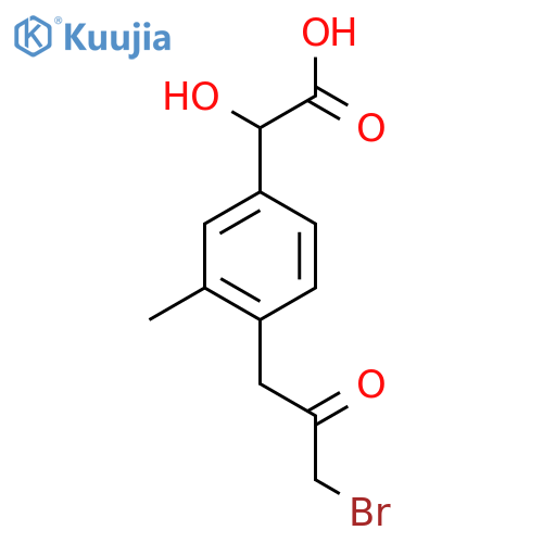 4-(3-Bromo-2-oxopropyl)-3-methylmandelic acid structure