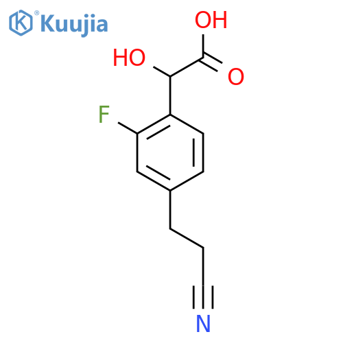 4-(2-Cyanoethyl)-2-fluoromandelic acid structure