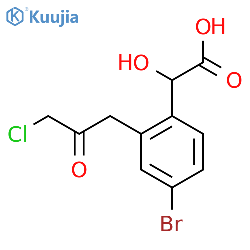 4-Bromo-2-(3-chloro-2-oxopropyl)mandelic acid structure