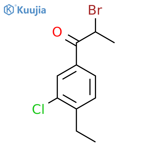 2-Bromo-1-(3-chloro-4-ethylphenyl)propan-1-one structure